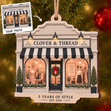Personalized Boutique Anniversary Wood Ornament - Custom Keepsake - image 1
