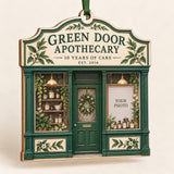 Personalized Apothecary Anniversary Photo Window Wood Ornament - Custom Keepsake - image 1