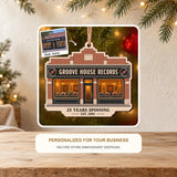 Personalized Record Store Anniversary Wood Ornament - Custom Keepsake - image 2
