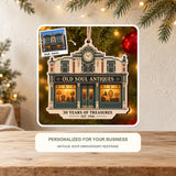 Personalized Antique Shop Anniversary Wood Ornament - Custom Keepsake - image 2