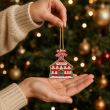 Personalized Schoolhouse Classic Red Acrylic Ornament - Custom Names Keepsake - image 7