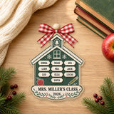 Personalized Schoolhouse Chalkboard Farmhouse Acrylic Ornament - Custom Names Keepsake - image 1