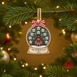 Personalized Schoolhouse Snow Globe Acrylic Ornament - Custom Names Keepsake - image 3