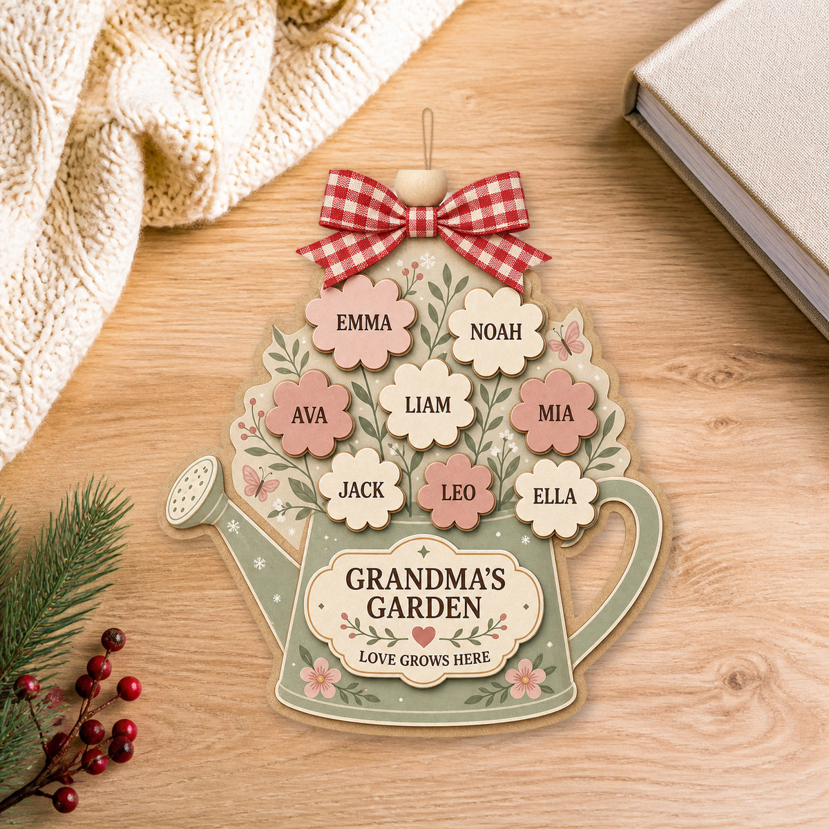 Personalized Grandma Garden Acrylic Ornament - Custom Names Keepsake - image 1
