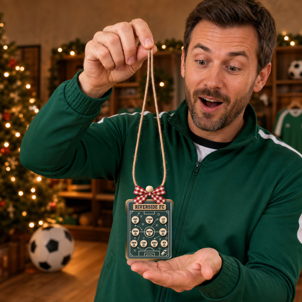 Personalized Soccer Tactics Board Acrylic Ornament - Custom Names Keepsake - image 4