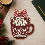 Personalized Team Hot Cocoa Acrylic Ornament - Custom Names Keepsake - image 1