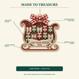 Personalized Team Sleigh Acrylic Ornament - Custom Names Keepsake - image 2