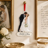 Personalized Wedding Kiss Keepsake Photo Acrylic Ornament - Custom Couple Keepsake - image 3