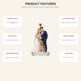 Personalized Bride Groom With Pet Photo Acrylic Ornament - Custom Couple Keepsake - image 7
