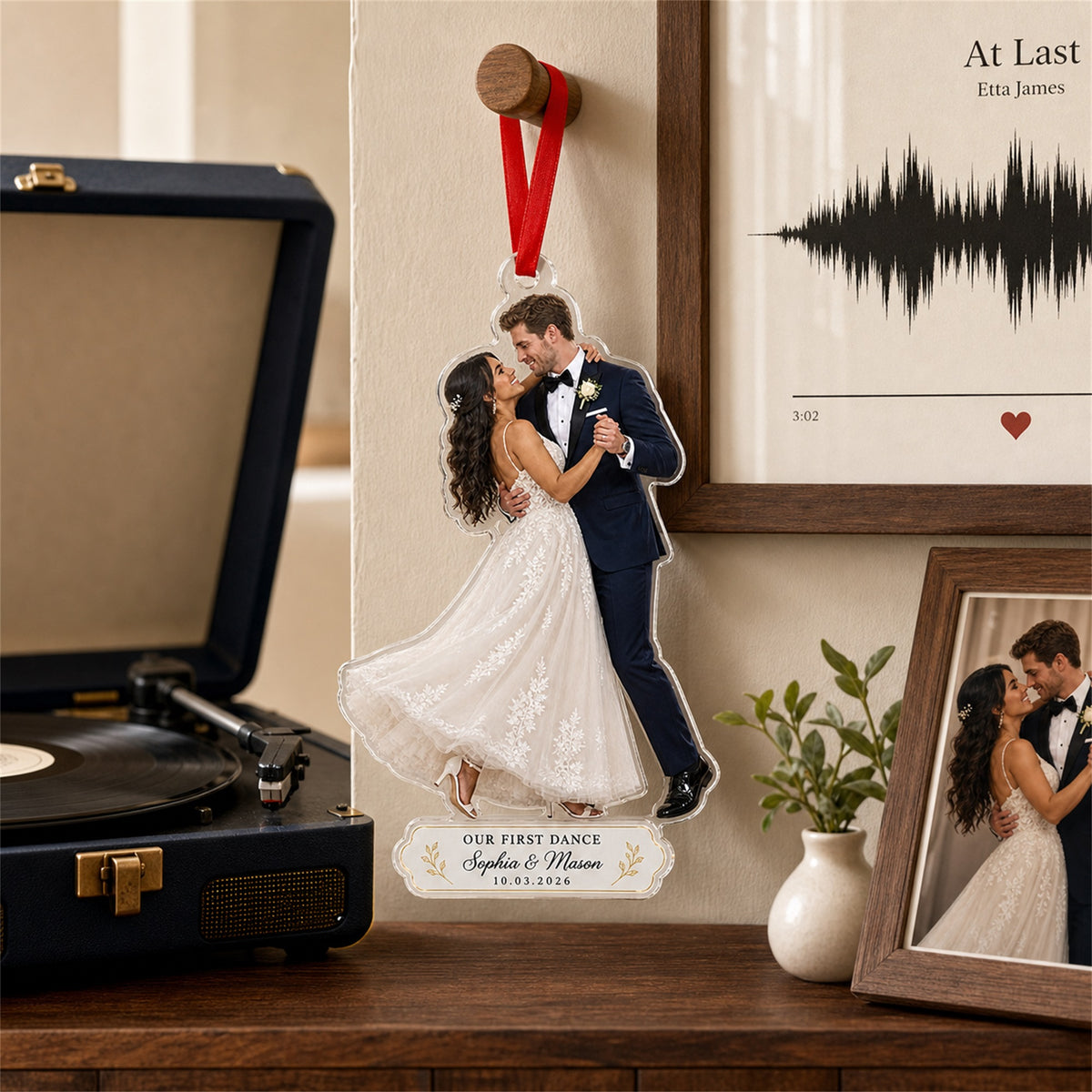 Personalized Wedding Dance Moment Photo Acrylic Ornament - Custom Couple Keepsake - image 3