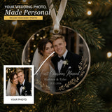 Personalized First Christmas Married Photo Acrylic Ornament - Custom Couple Keepsake - image 1