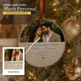 Personalized Love Map Coordinates Photo Acrylic Ornament - Custom Couple Keepsake - image 1