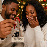 Personalized She Said Yes Proposal Cutout Photo Acrylic Ornament - Custom Couple Keepsake - image 2