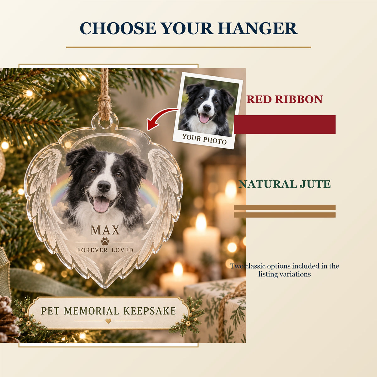 Personalized Pet Memorial Acrylic Ornament - Custom Photo Keepsake - image 8
