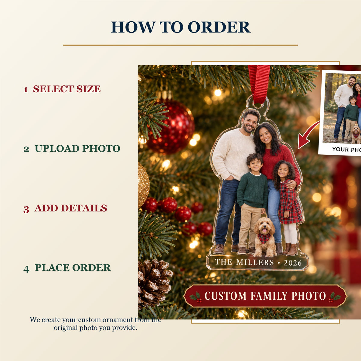 Personalized Family Photo Acrylic Ornament - Custom Photo Keepsake - image 4