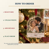 Personalized First Christmas Married Acrylic Ornament - Custom Photo Keepsake - image 4