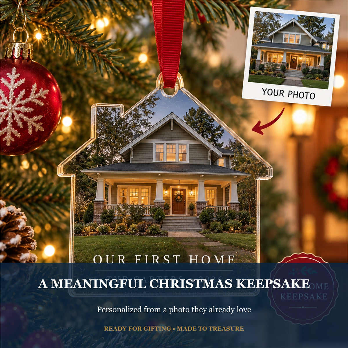 Personalized First Home Acrylic Ornament - Custom Photo Keepsake - image 5
