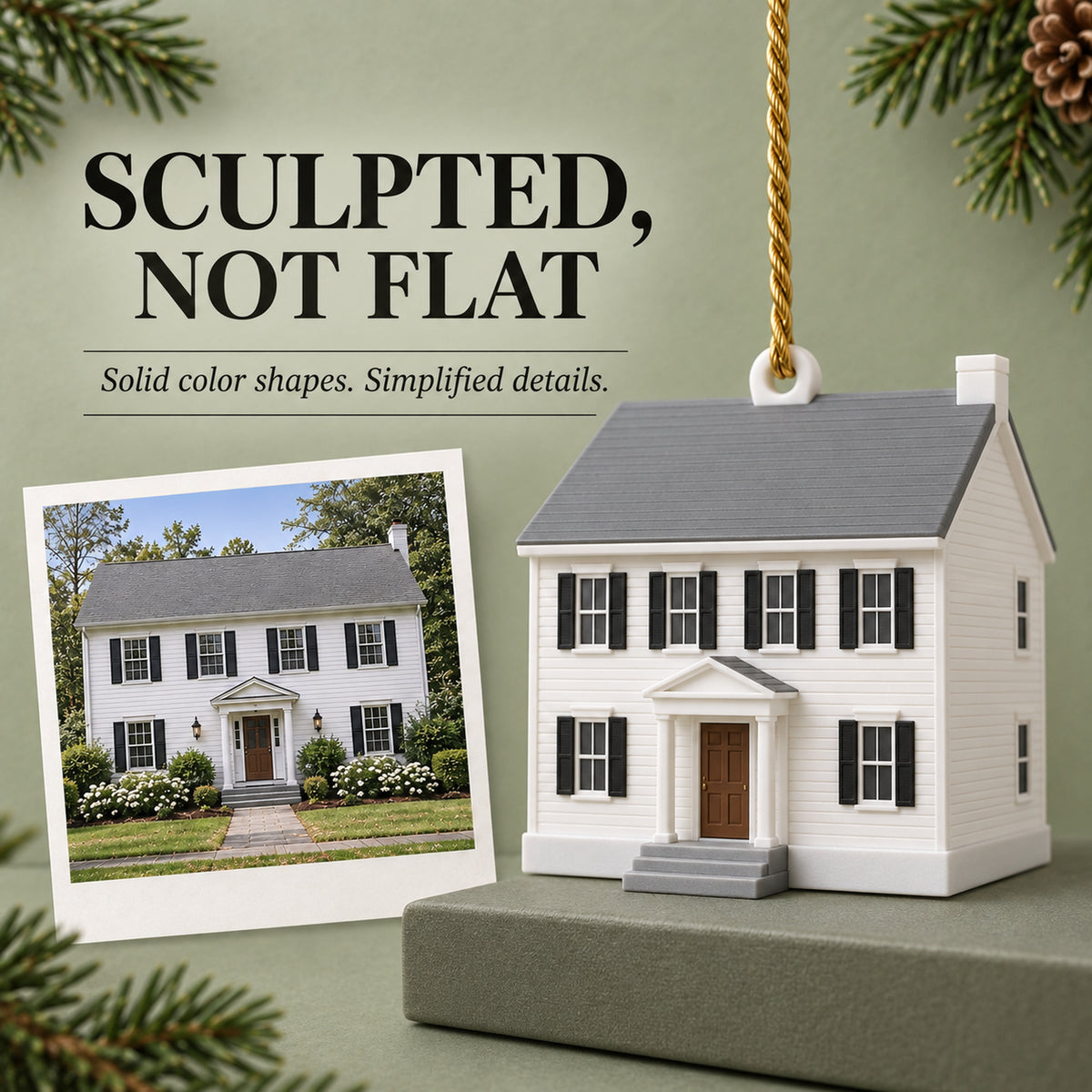 Personalized Colonial Revival 3D Ornament - Custom Christmas Keepsake - image 6