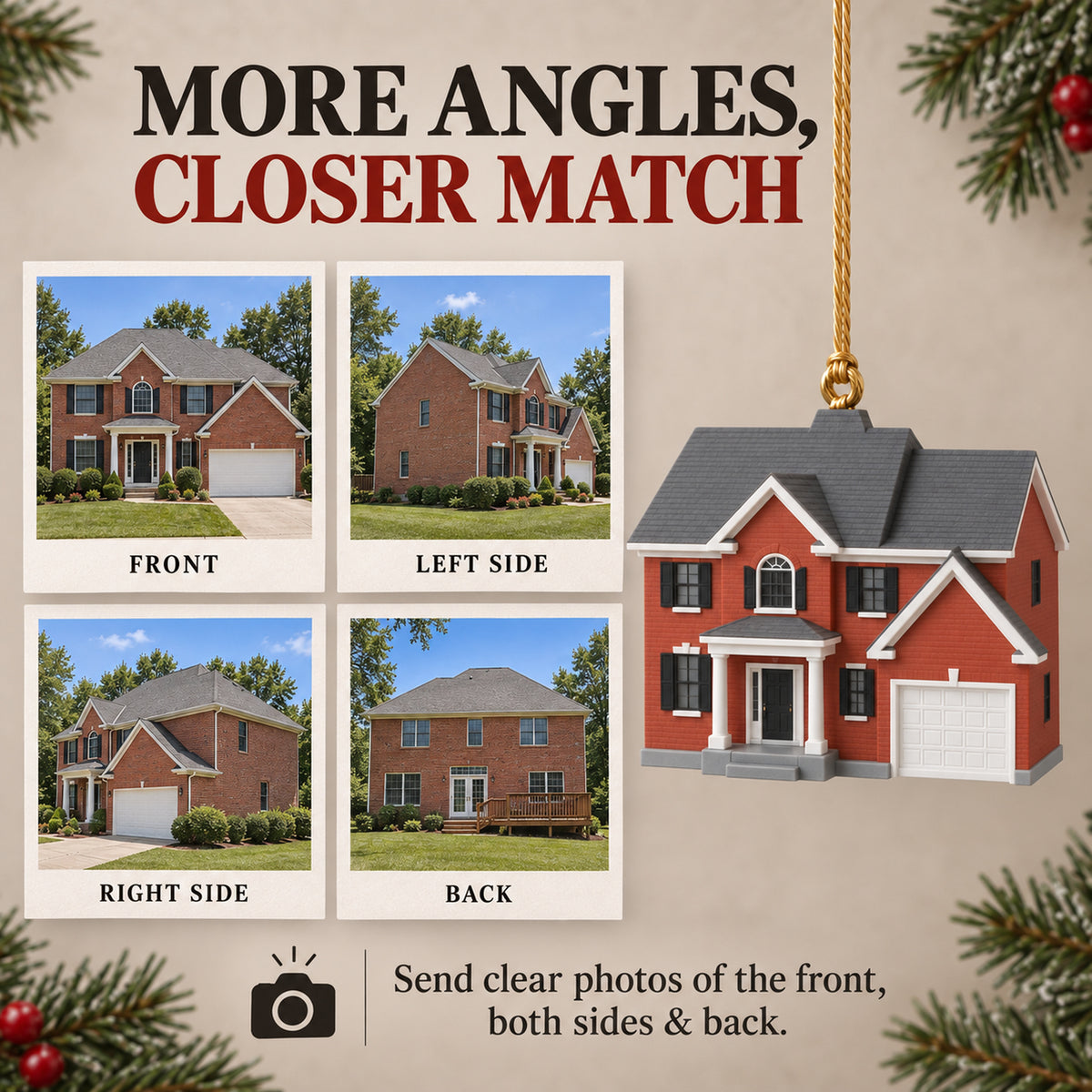 Personalized Brick Traditional 3D Ornament - Custom Christmas Keepsake - image 2