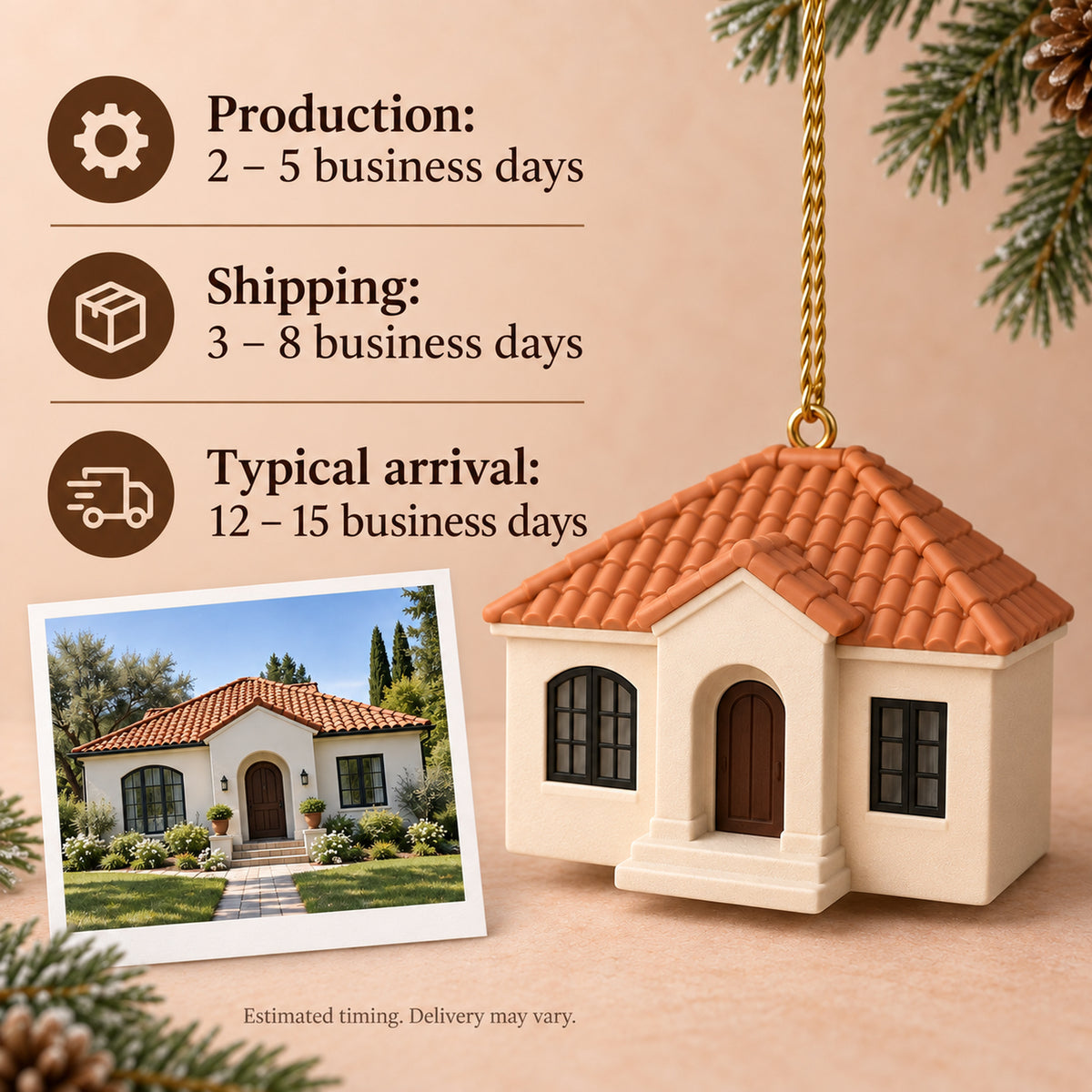 Personalized Spanish Mediterranean 3D Ornament - Custom Christmas Keepsake - image 9