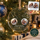 Personalized Long Distance Family Acrylic Ornament - Custom Photo Keepsake - image 1