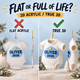 Personalized Baby's First Christmas Onesie 3D Ornament - Custom Christmas Keepsake - image 3