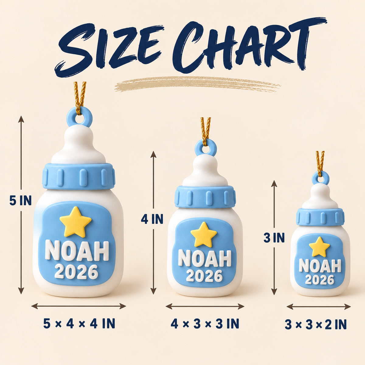 Personalized Baby's First Christmas Milk Bottle 3D Ornament - Custom Christmas Keepsake - image 5
