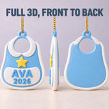 Personalized Baby's First Christmas Bib 3D Ornament - Custom Christmas Keepsake - image 2