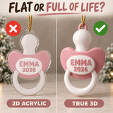 Personalized Baby's First Christmas Pacifier 3D Ornament - Custom Christmas Keepsake - image 3