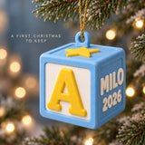 Personalized Baby's First Christmas ABC Block 3D Ornament - Custom Christmas Keepsake - image 7