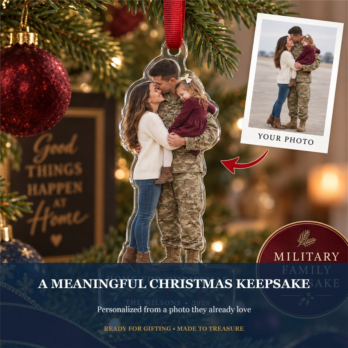 Personalized Military Homecoming Acrylic Ornament - Custom Photo Keepsake - image 5