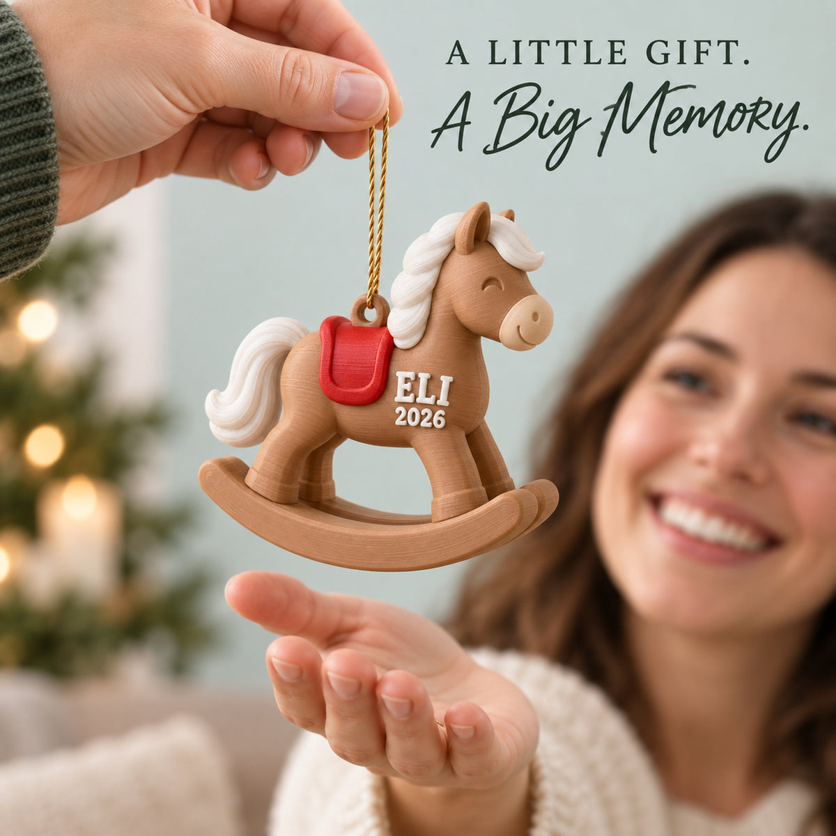Personalized Baby's First Christmas Rocking Horse 3D Ornament - Custom Christmas Keepsake - image 8