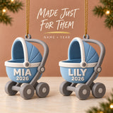 Personalized Baby's First Christmas Stroller 3D Ornament - Custom Christmas Keepsake - image 6