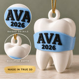 Personalized Baby's First Tooth No Face 3D Ornament - Custom Christmas Keepsake - image 4