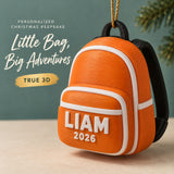 Personalized Baby's First Christmas Backpack 3D Ornament - Custom Christmas Keepsake - image 1
