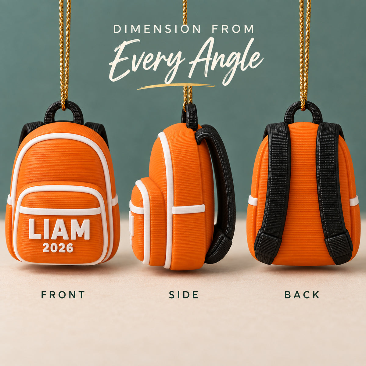 Personalized Baby's First Christmas Backpack 3D Ornament - Custom Christmas Keepsake - image 2