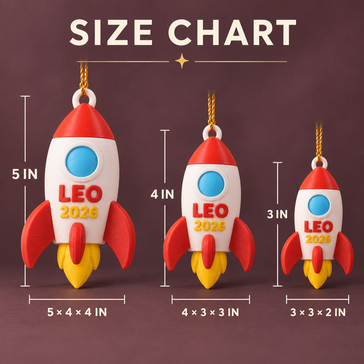 Personalized Rocket 3D Ornament - Custom Christmas Keepsake - image 5