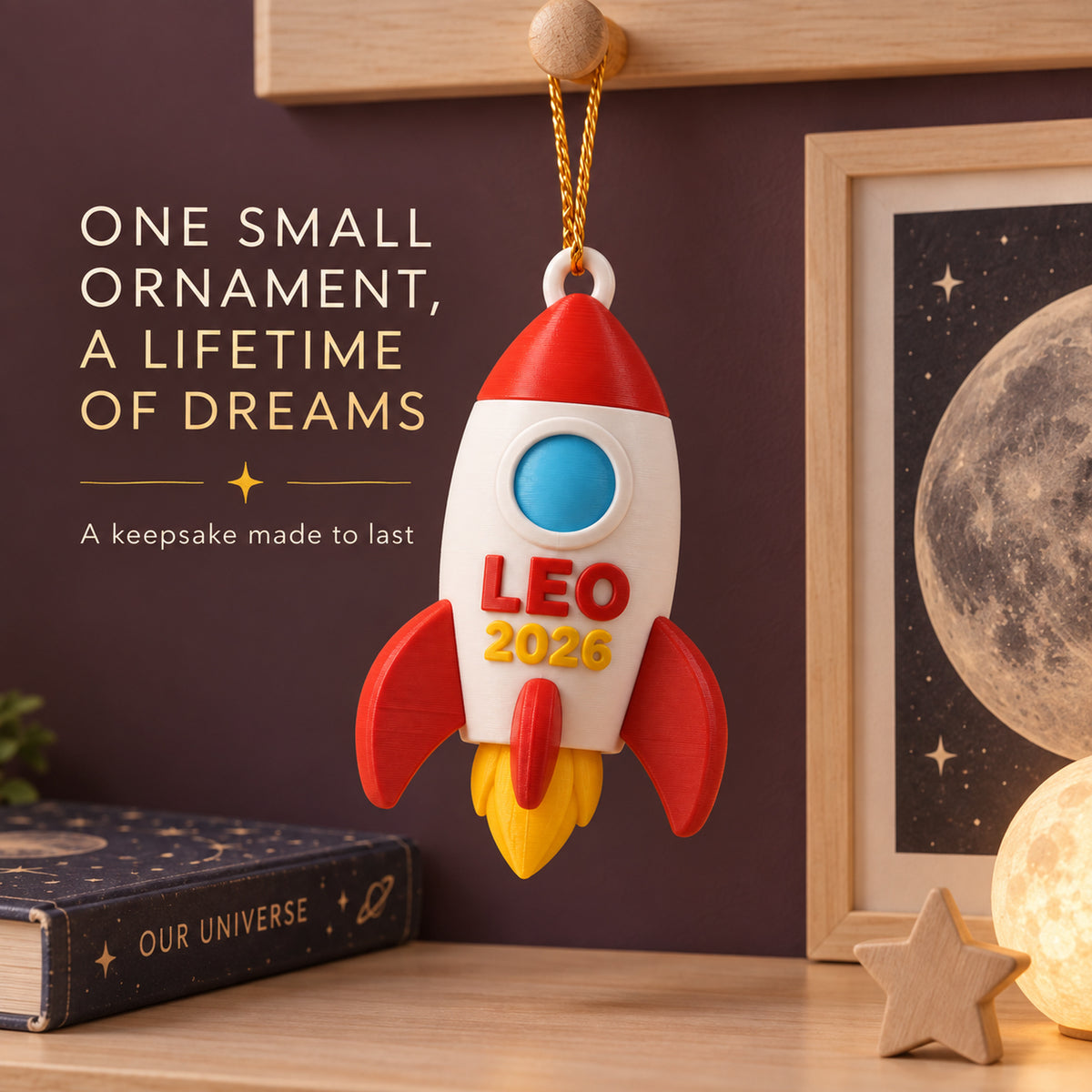 Personalized Rocket 3D Ornament - Custom Christmas Keepsake - image 9