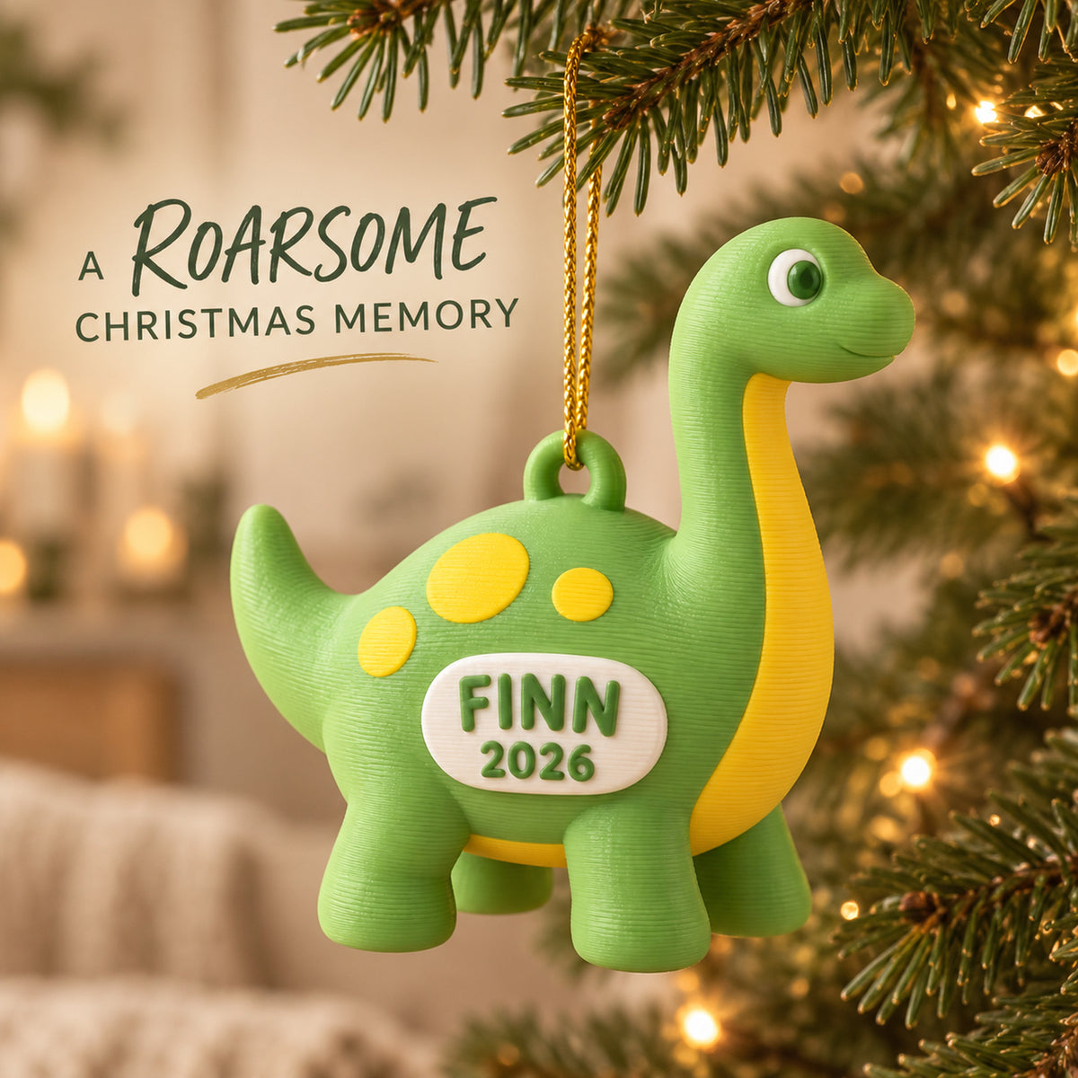 Personalized Dinosaur 3D Ornament - Custom Christmas Keepsake - image 7