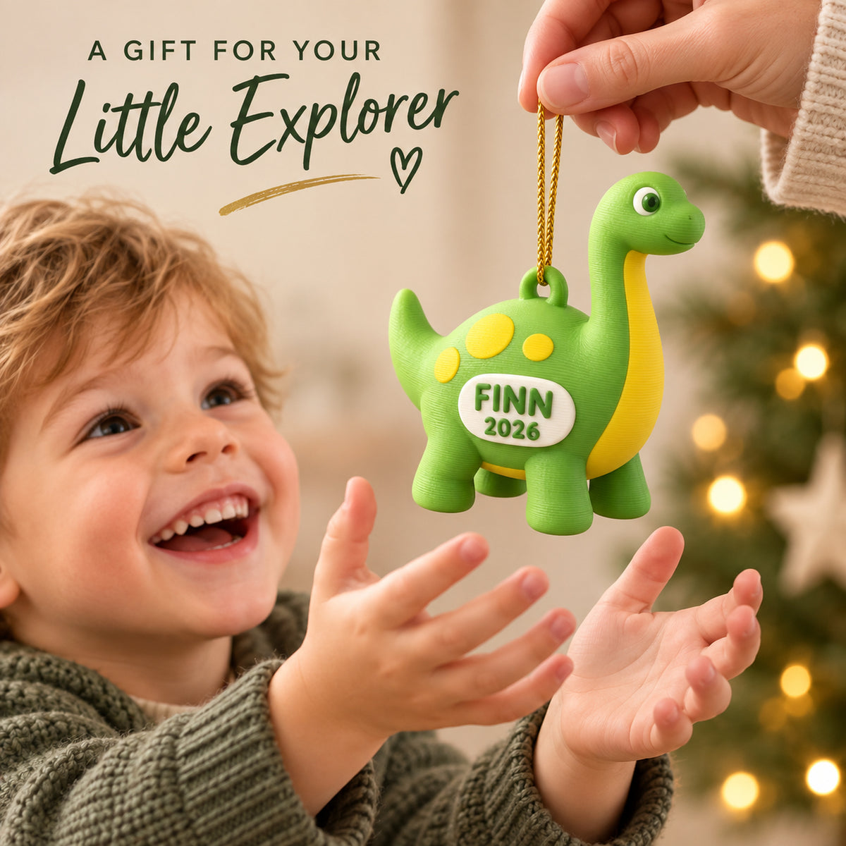 Personalized Dinosaur 3D Ornament - Custom Christmas Keepsake - image 8