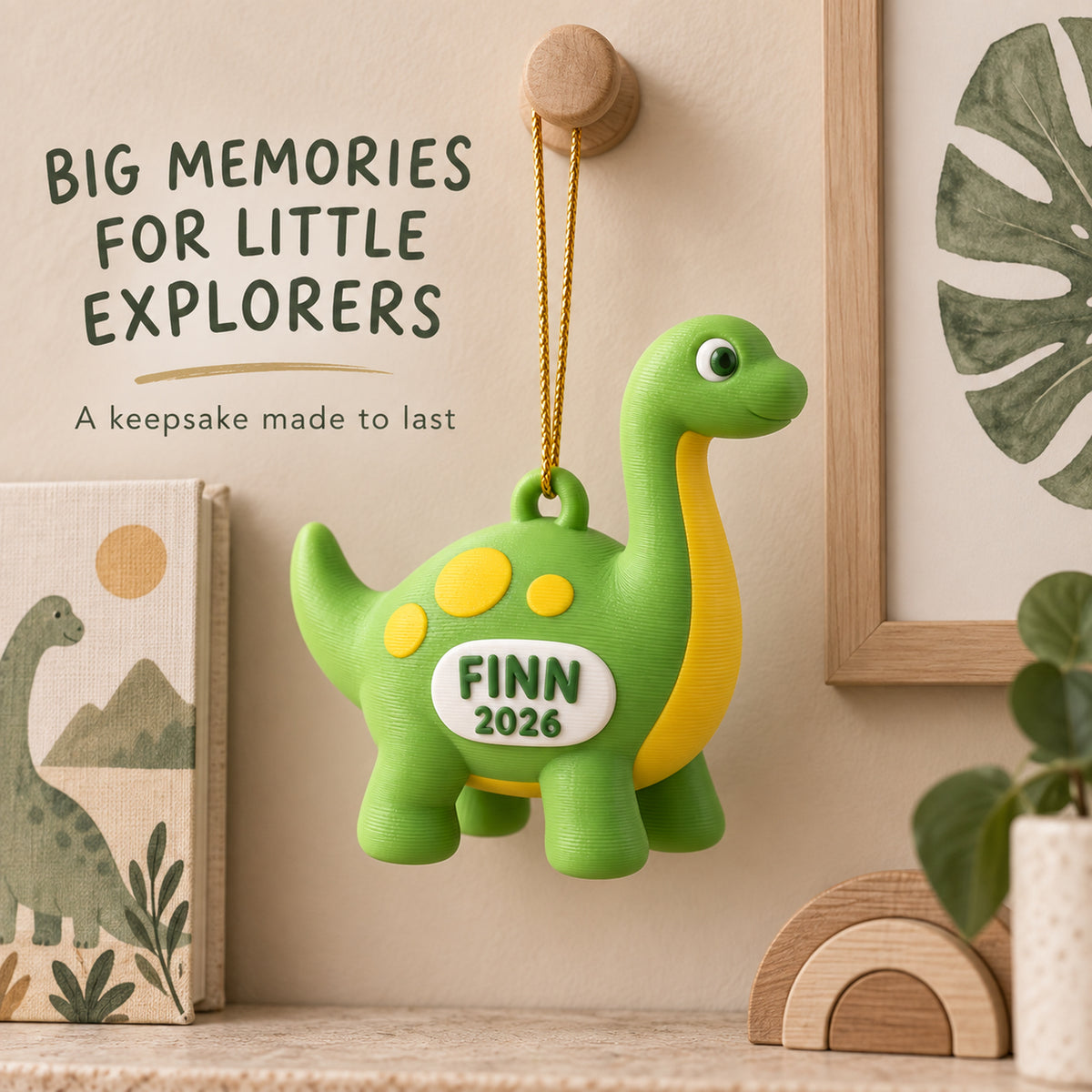 Personalized Dinosaur 3D Ornament - Custom Christmas Keepsake - image 9