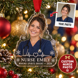 Personalized Nurse Photo Acrylic Ornament - Custom Photo Keepsake - image 1