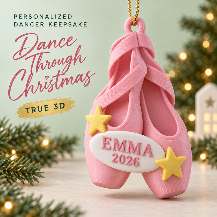 Personalized Ballet Shoes 3D Ornament - Custom Christmas Keepsake - image 1