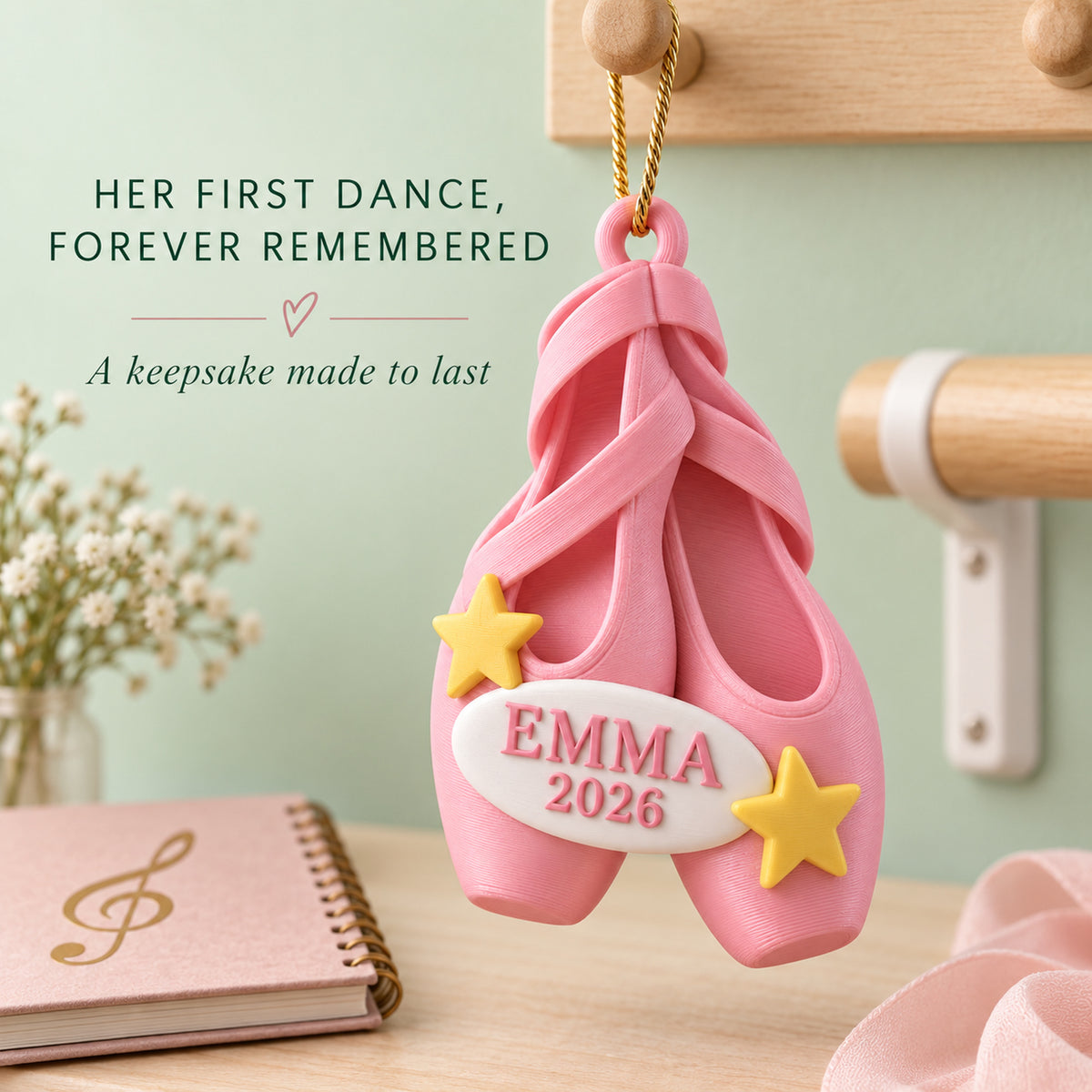 Personalized Ballet Shoes 3D Ornament - Custom Christmas Keepsake - image 9