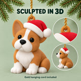 Personalized Santa Christmas Dogs 3D Ornament - Custom Christmas Keepsake - image 6