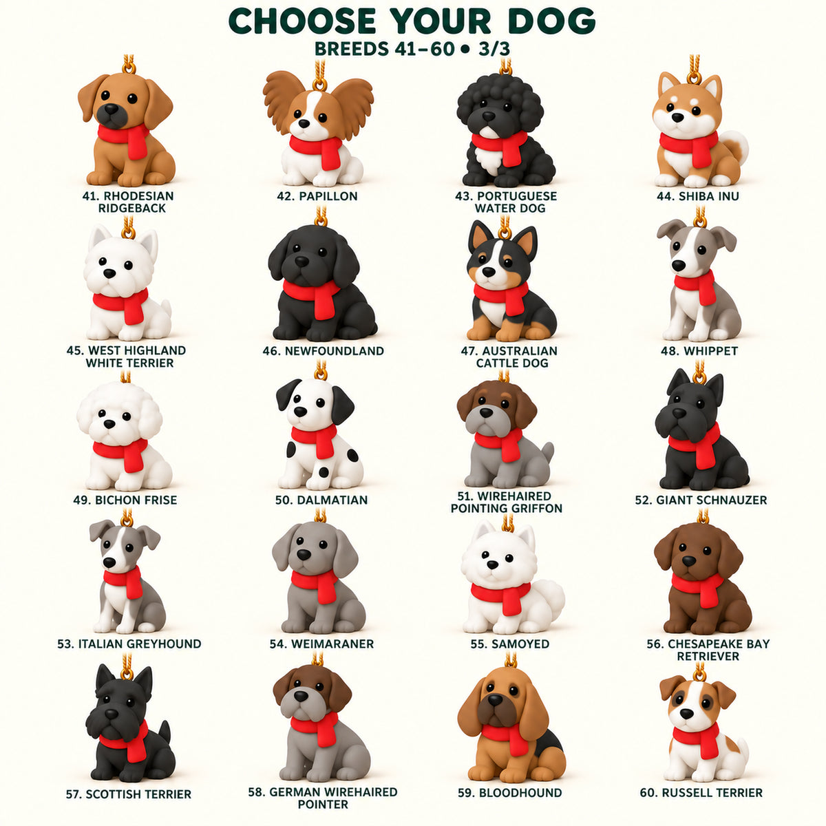 Dog Breeds Christmas 3D Ornament - Custom Breed Keepsake - image 11