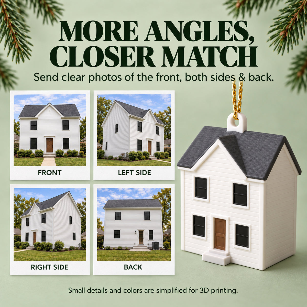 Personalized Custom House From Photo 3D Ornament - Custom Christmas Keepsake - image 2