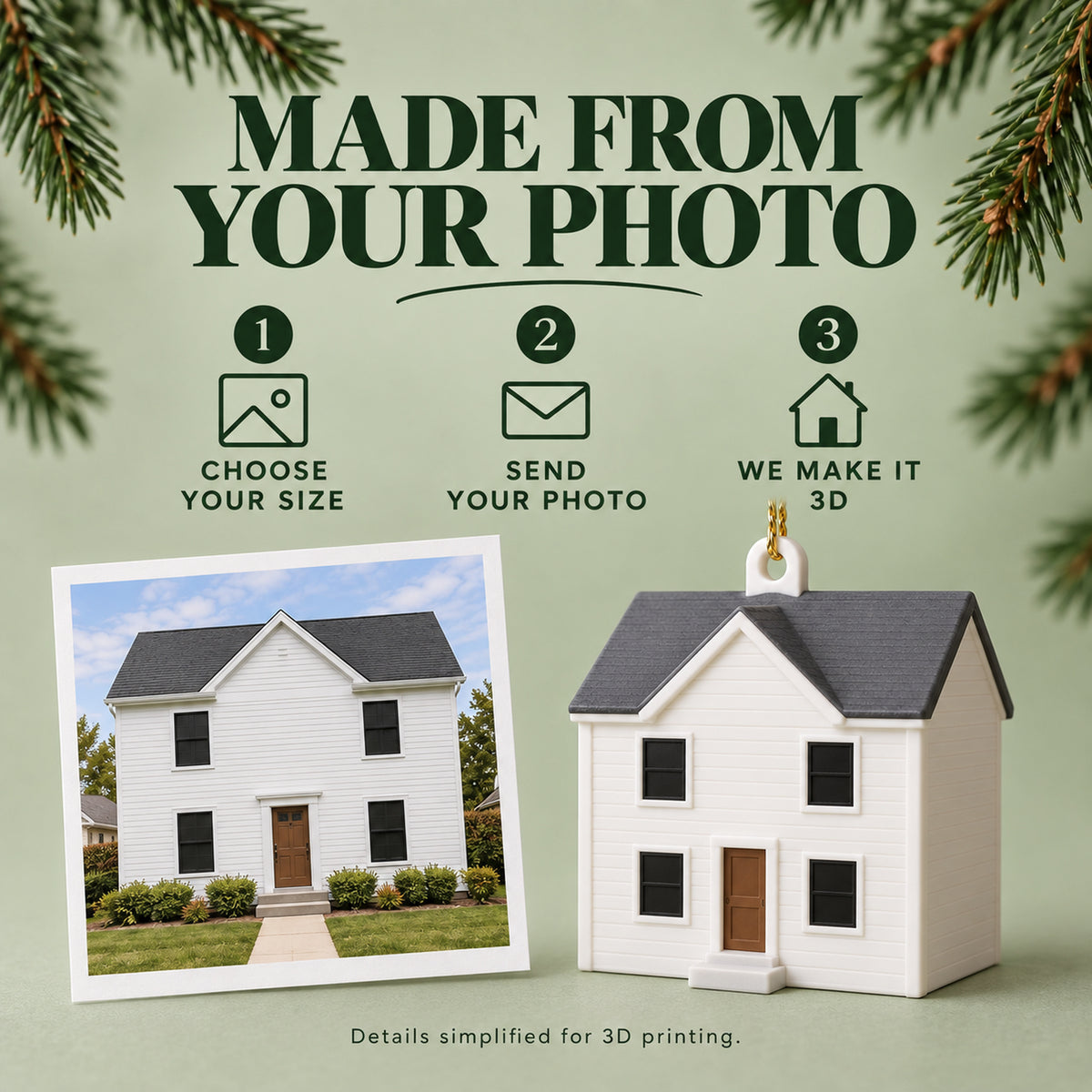 Personalized Custom House From Photo 3D Ornament - Custom Christmas Keepsake - image 7