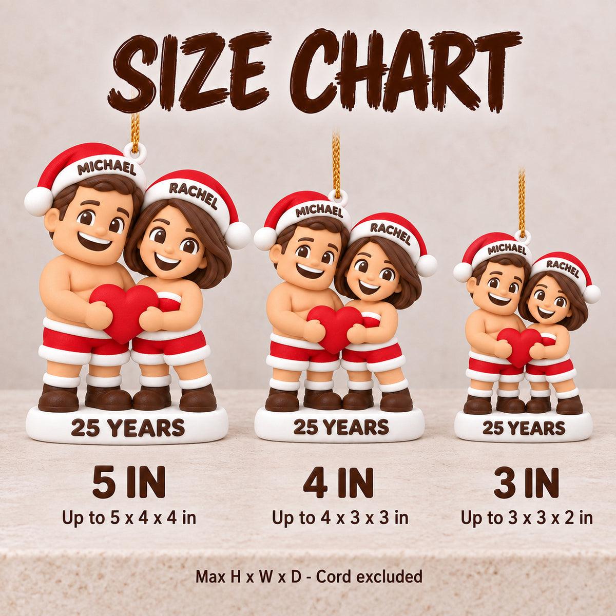 Personalized 25th Anniversary 3D Ornament - Custom Christmas Keepsake - image 5
