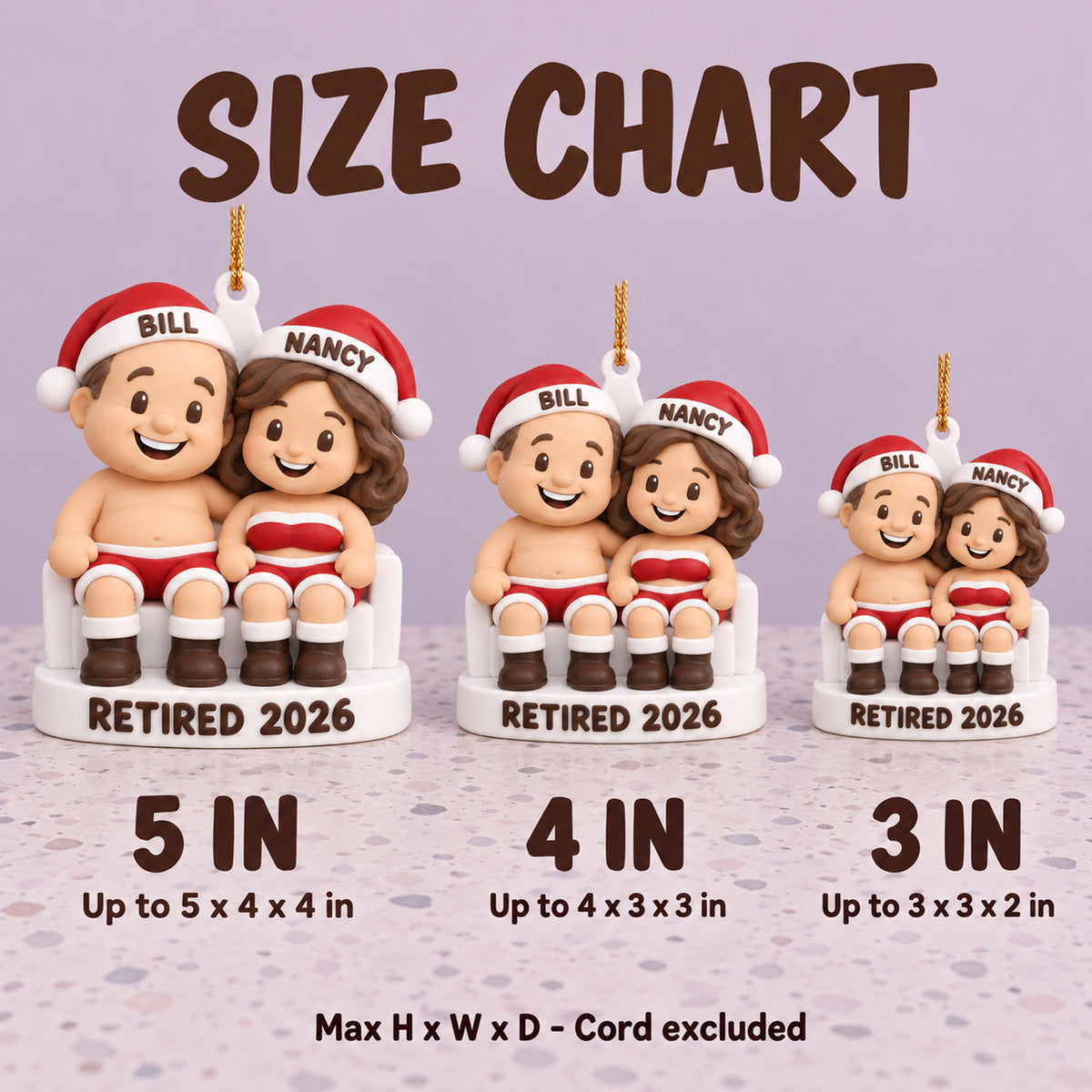 Personalized Retired Together 3D Ornament - Custom Christmas Keepsake - image 5